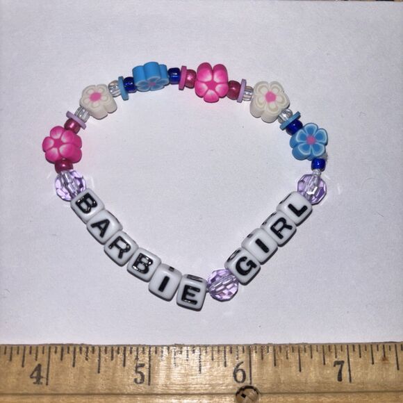 Multicolor “Barbie Girl” Bracelet Adult Humor Beaded Handmade Naughty Accessorie - Picture 3 of 3